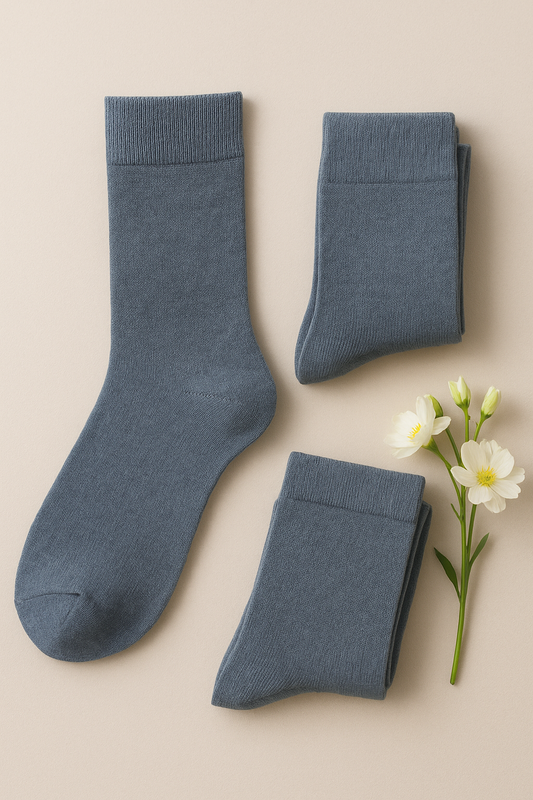 Slate Blue Classic Crew Socks