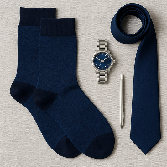 Navy Blue Contrast Socks