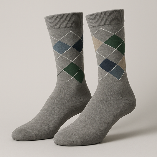 Classic Grey Argyle Socks