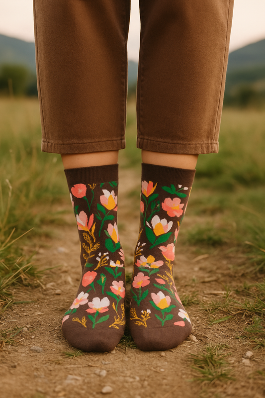 Choco Bloom Floral Socks