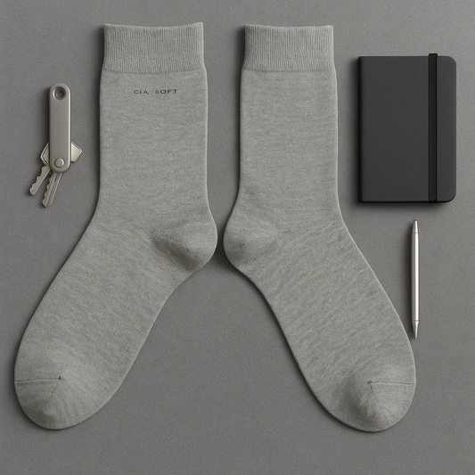 Heather Light-Grey Crew Socks — Clean Everyday Neutral