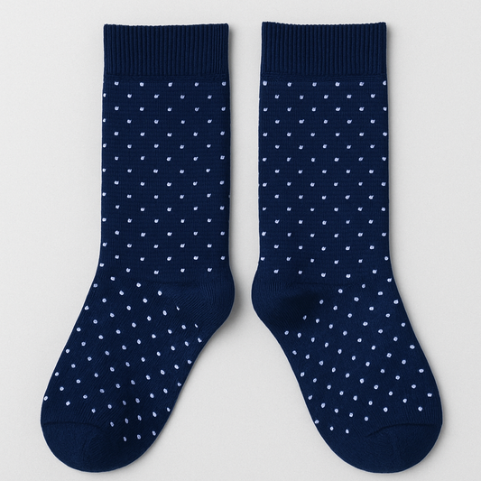 Navy Micro-Dot Dress Socks