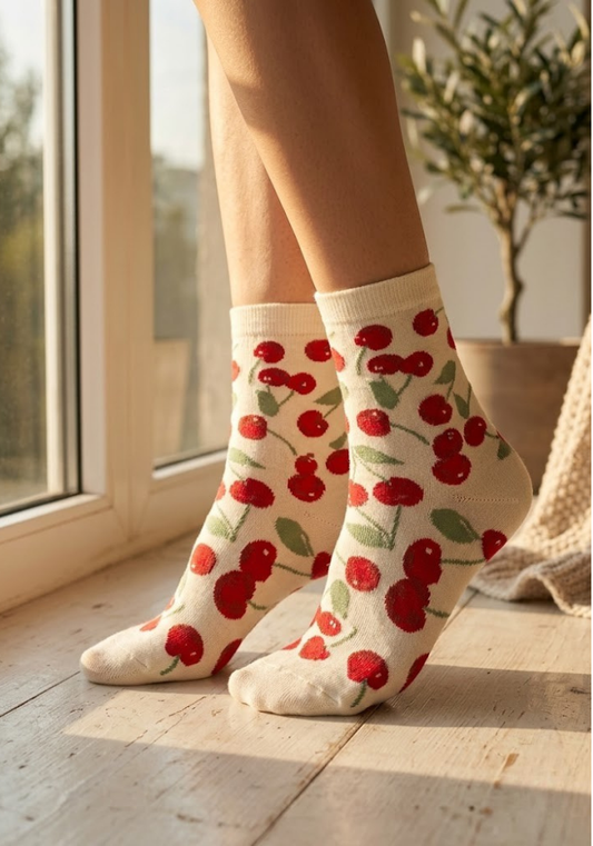 Sweet Cherry Orchard Crew Socks