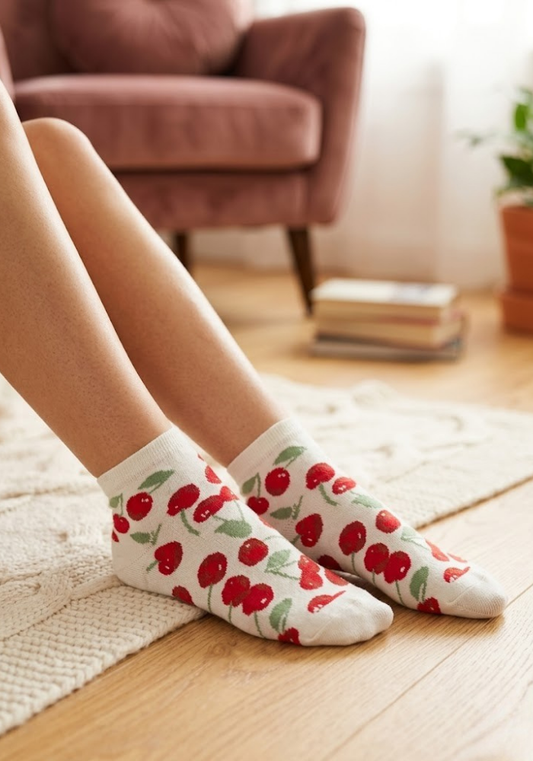 Sweet Cherry Orchard Crew Socks