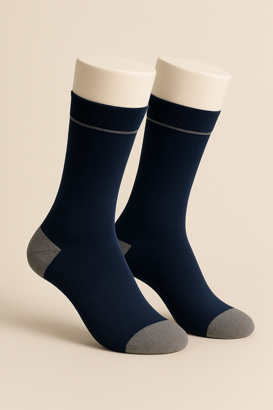 Navy Steel Elegance Socks