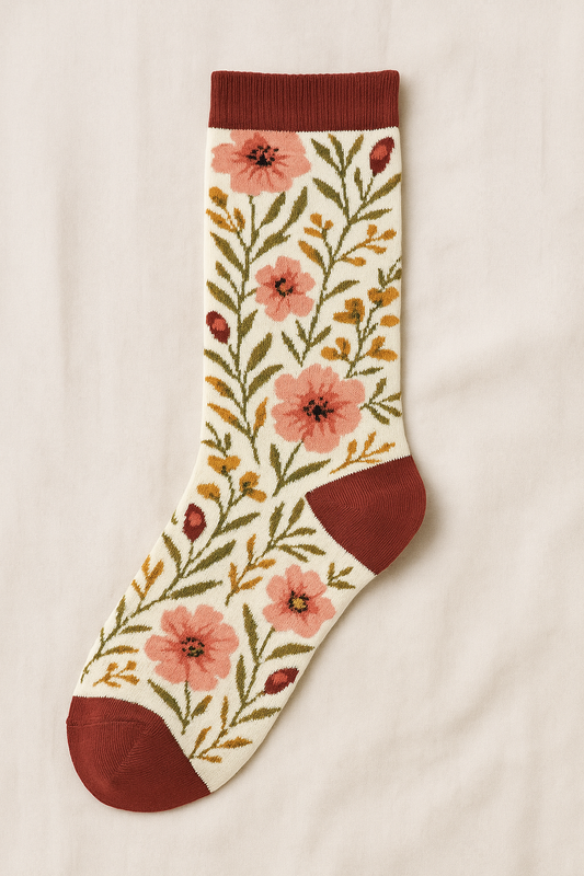 Autumn Blossom Floral Socks