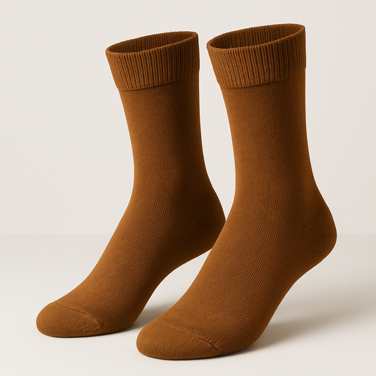 Classic Brown Crew Socks