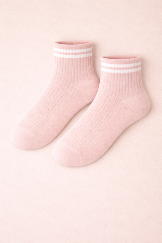 Blush Stripe Rib Ankle