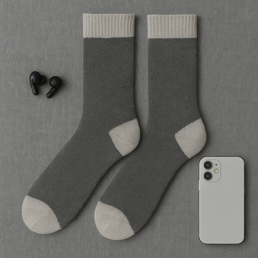 Dual-Tone Grey Contrast Socks