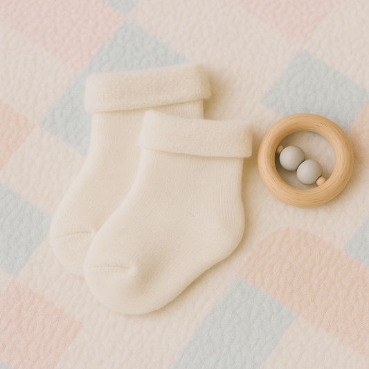 Soft off-white/cream Infant Socks
