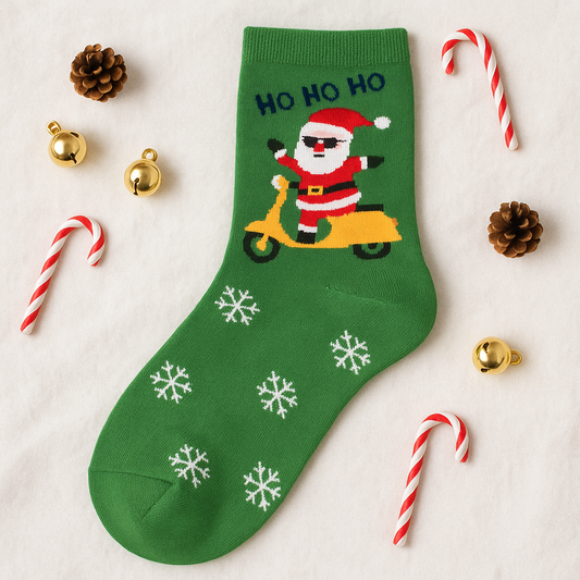 Green Christmas Santa Socks – Fun Winter Style