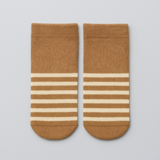 Brown Striped Infant Socks