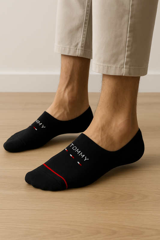 Black Tommy Footie Socks