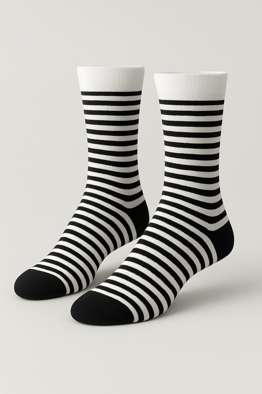 Classic Black & White Striped Socks
