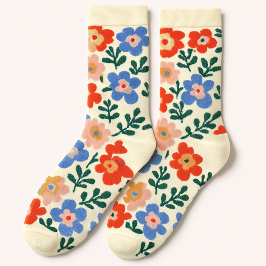 Color Bloom Floral Socks