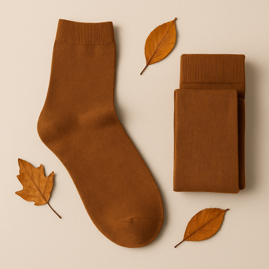 Classic Brown Crew Socks