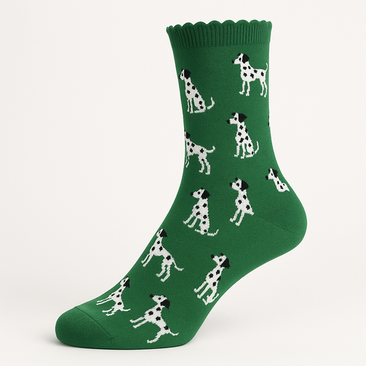 Soaxio Dalmatian Green Socks